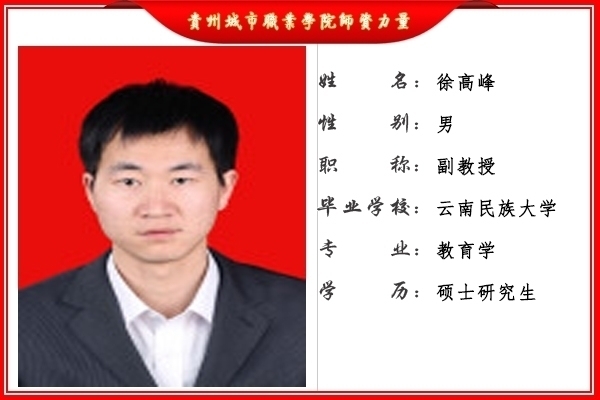 徐高峰副教授